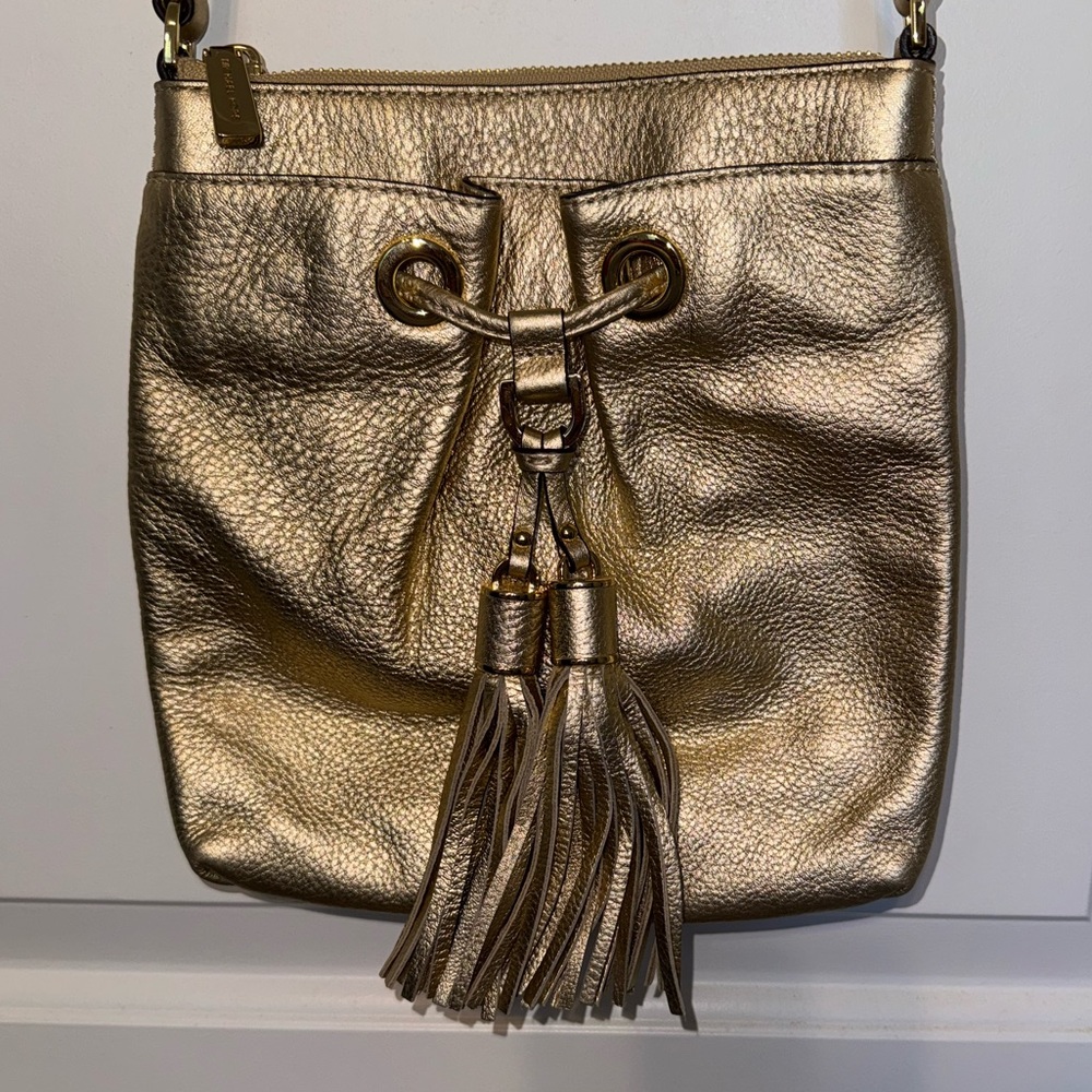 Michael Kors Gold Crossbody Bag with Tassels